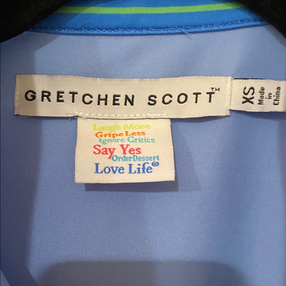 Gretchen Scott Light Blue Polo-Style top. - Picture 4 of 4